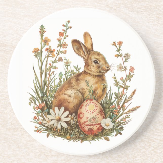 Posavasos Bunny With Egg Sandstone Coaster (Frente)