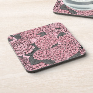 Posavasos Buqué floral de color rosa