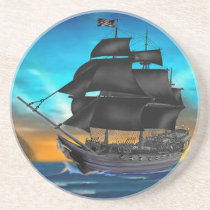 POSAVASOS BUQUE PIRATA AL ATARDECER
