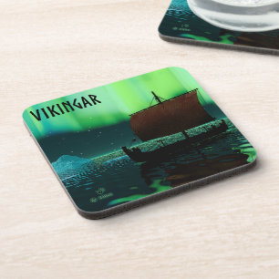 Posavasos Buque Viking Y Luces Del Norte