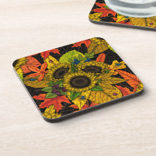 Posavasos Buquet de otoño sobre negro