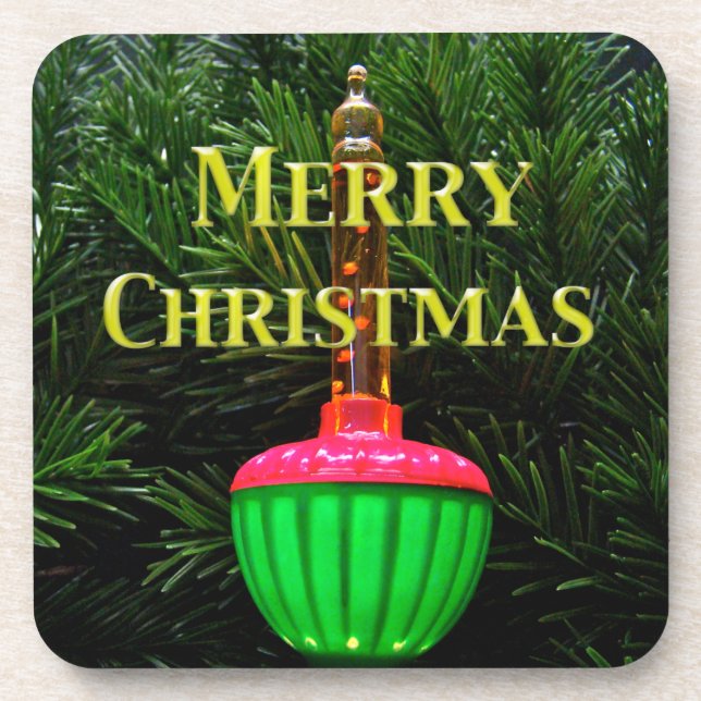 Posavasos Burbuja Luz Feliz Navidad Bebidas de Atracciones (Frente)