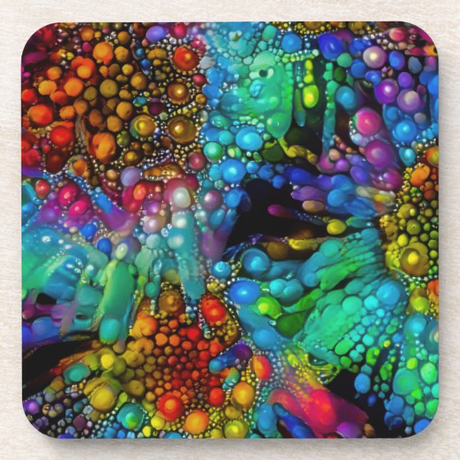 Posavasos Burbuja psicodélica explota dias abstractas (Frente)