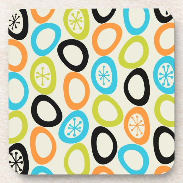 Posavasos Burbujas modernas de mediados de siglo 3 (Frente)