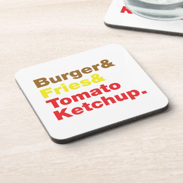 Posavasos Burger & Fries & Tomate Ketchup. (Lado Izquierdo)