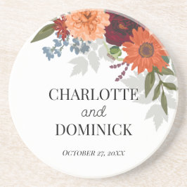 Posavasos Burgundy Fall Garden Boda Floral