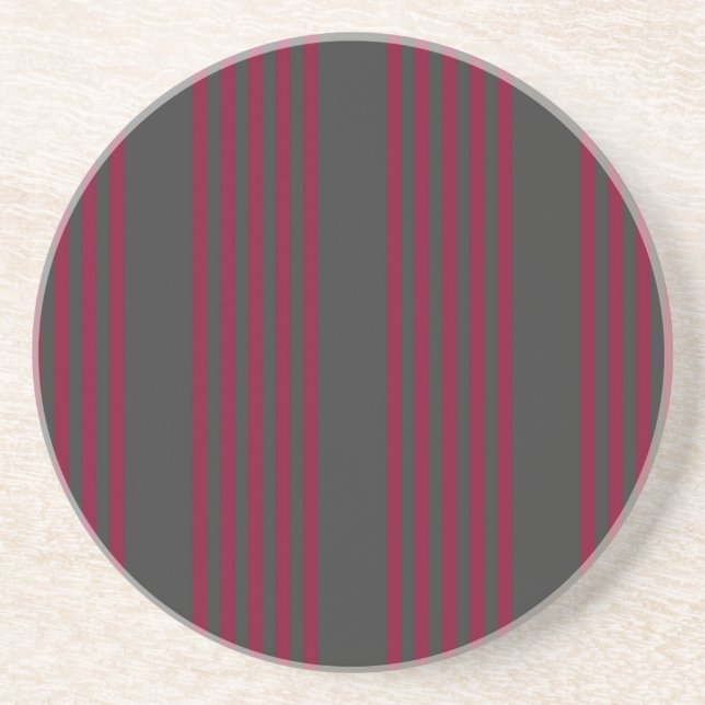 Posavasos Burgundy red and charcoal five stripe pattern (Frente)