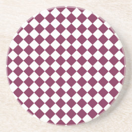Posavasos Burgundy White Checker Diamond Pattern