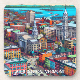 Posavasos Burlington, Vermont Comic Book Style Art