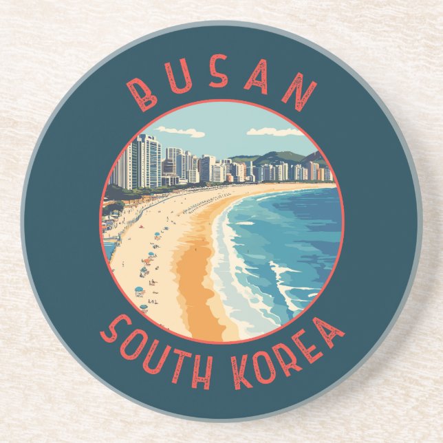 Posavasos Busan Haeundae Beach Retro Circulo Molesto (Frente)