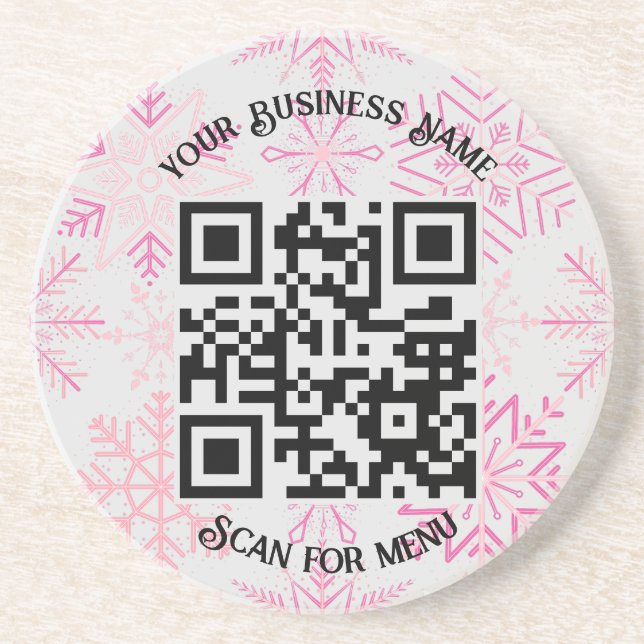 Posavasos Buscar el código QR del menú con personalización L (Frente)