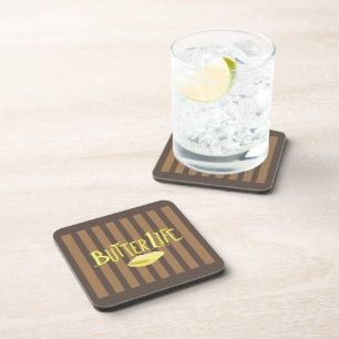 Posavasos Butter Life Brown Strips BG