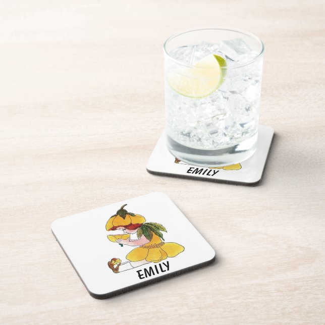 Posavasos Buttercup Flor Niñita graciosa linda niña (Lado Derecho)