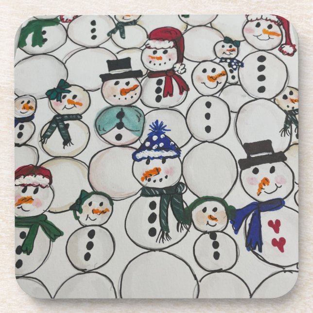 Posavasos Caballeros de la nieve con adorno de ornamento man (Frente)
