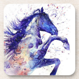 Posavasos Caballo Artístico Acuarela Pintura con Salpicadura