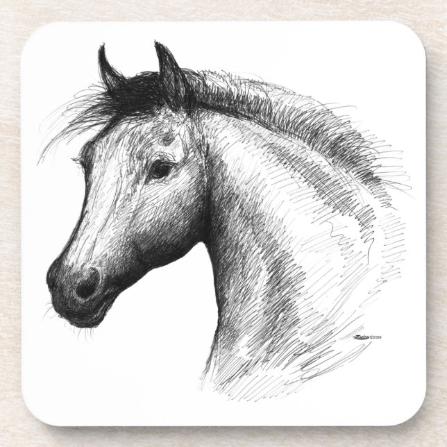 Posavasos Caballo: blanco (Frente)