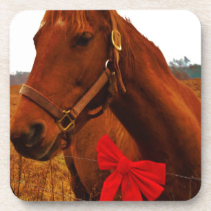 Posavasos Caballo con lazo rojo