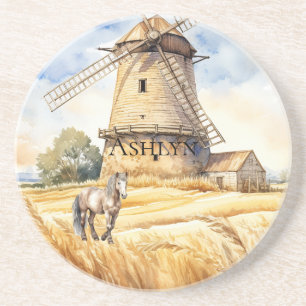 Posavasos Caballo de campo de molino de viento