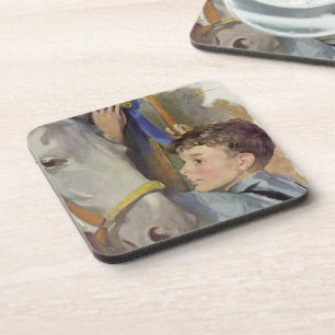 Posavasos Caballo de carreras vintage, ganador de la cinta a