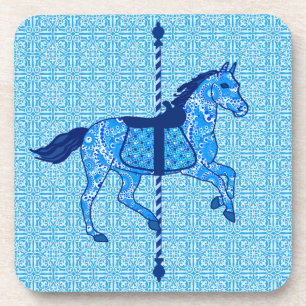 Posavasos Caballo de carrusel - Cobalto y azul cielo