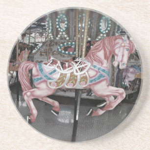 Posavasos Caballo de carrusel rosa