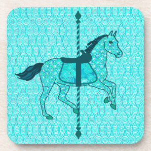 Posavasos Caballo de carrusel - Turquesa y Aqua