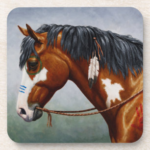 Posavasos Caballo de Guerra de Pinto de la Bahía Nativa Amer