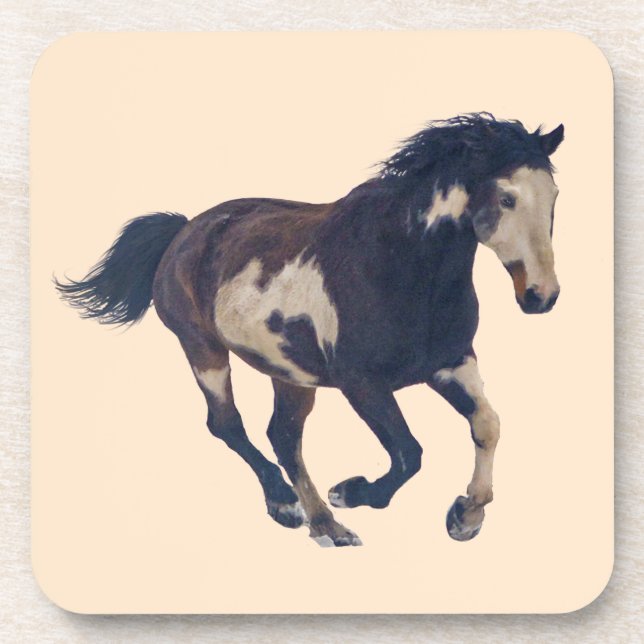 Posavasos Caballo de pintura Pinto americano de Galloping Wi (Frente)