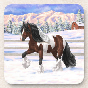 Posavasos Caballo del gitano Vanner Tinker Bay Pinto Brown S