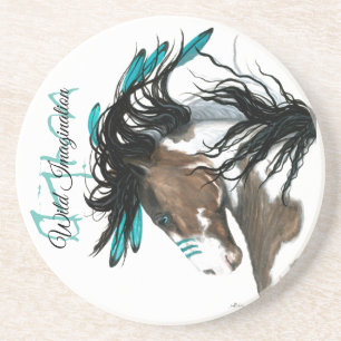 Posavasos Caballo majestuoso de la imaginación salvaje de Bi