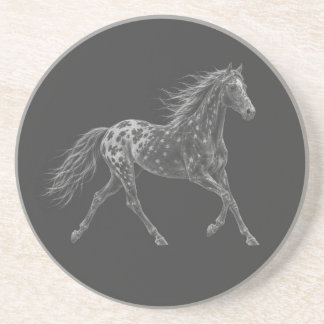 Posavasos Caballo Mustang Appaloosa Salvaje Arte en Tiza Pie