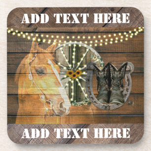 Posavasos Caballo Occidental Herradura Caballo Vagón Cowboy 