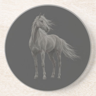 Posavasos Caballo Palomino Elegante de Pie Arte de Tiza Pied