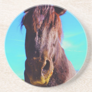 Posavasos Caballo púrpura con boca verde
