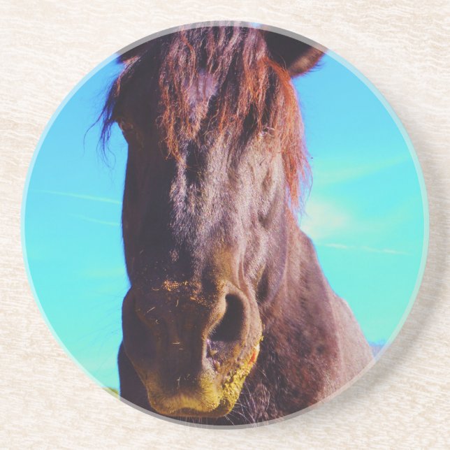 Posavasos Caballo púrpura con boca verde (Frente)