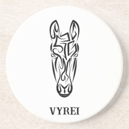 Posavasos Caballo tribal blanco y negro