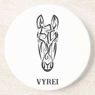 Posavasos Caballo tribal blanco y negro