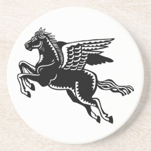 Posavasos Caballo volador - Blanco y negro