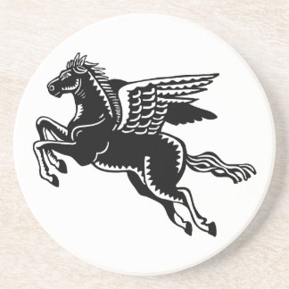 Posavasos Caballo volador - Blanco y negro
