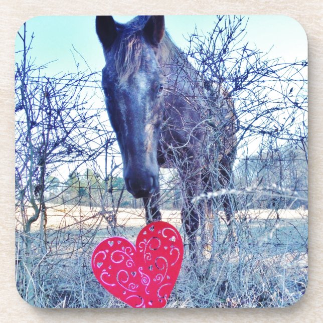 Posavasos Caballo y corazón (Frente)