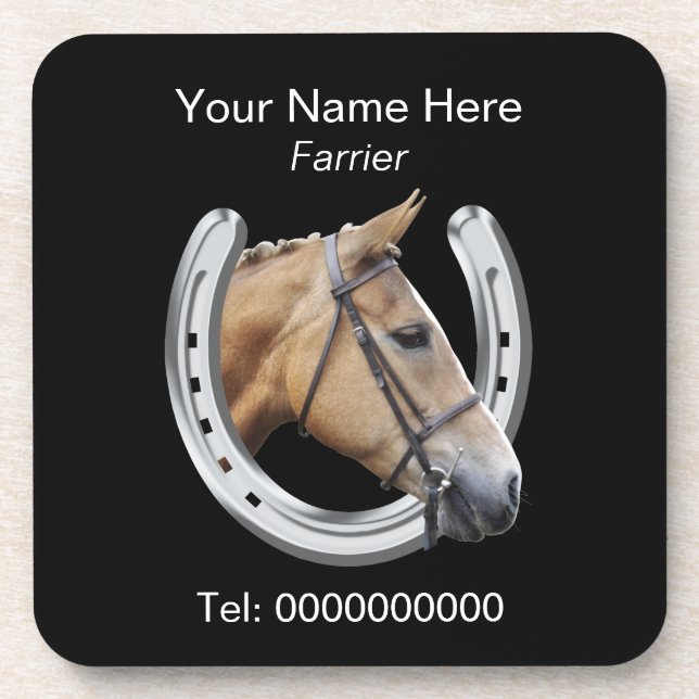 Posavasos Caballo y herradura del herrador (Frente)