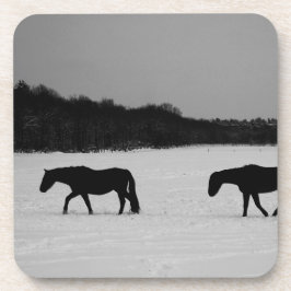 Posavasos Caballos con coastercnm de nieve