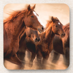 Posavasos Caballos corriendo, desenfoque y crines voladoras