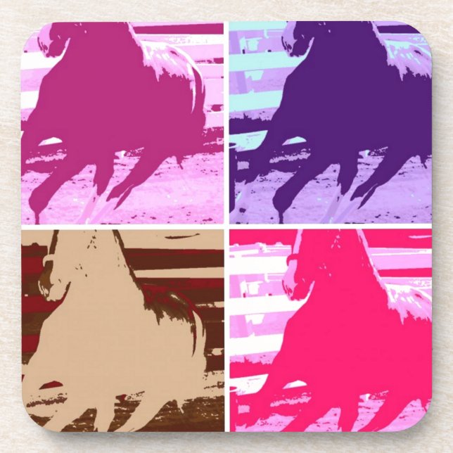 Posavasos Caballos de arte pop (Frente)