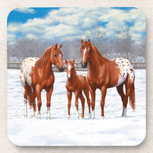 Posavasos Caballos de castaño y de sorrel de appaloosa en ni