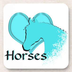 Posavasos Caballos de Corazón III (aqua)