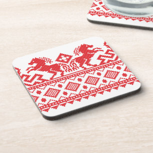 Posavasos Caballos de cría rojos