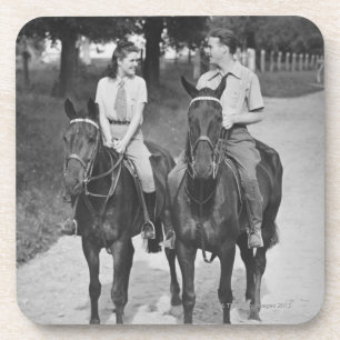 Posavasos Caballos de montar a caballo de los pares