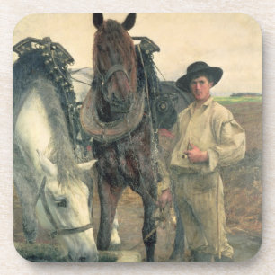 Posavasos Caballos en el canal del agua, 1884 (aceite en