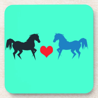 Posavasos Caballos en práctico de costa del corcho del amor